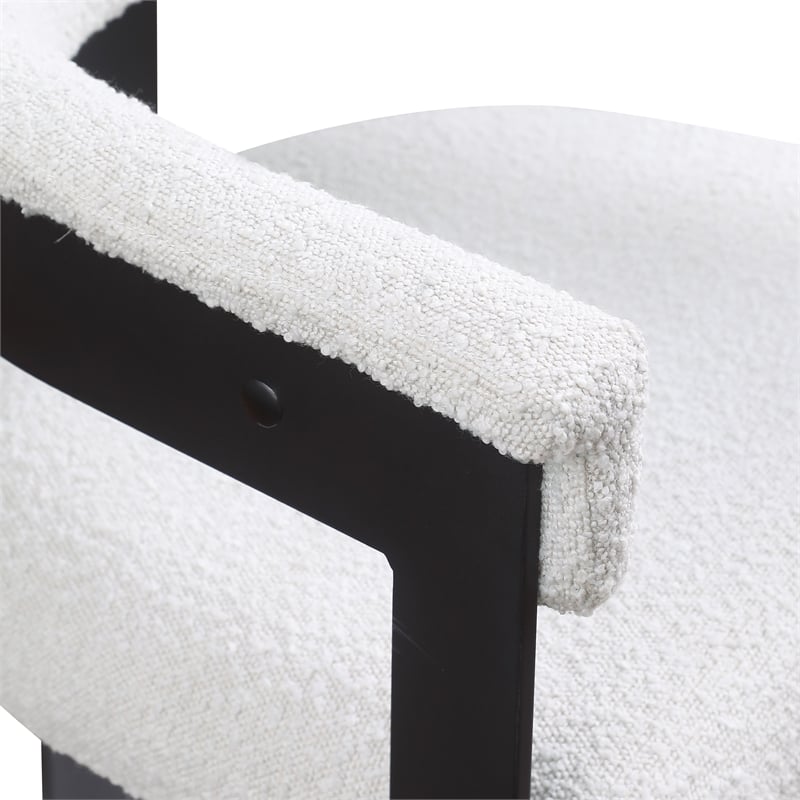Pemberly Row Contemporary Cream Boucle Fabric Dining Chairs (Set of 4)