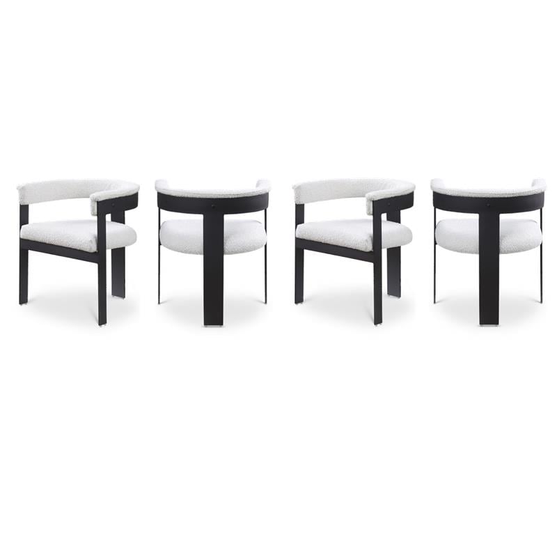Pemberly Row Contemporary Cream Boucle Fabric Dining Chairs (Set of 4)