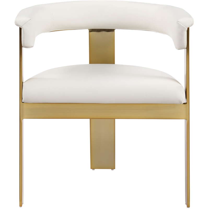 Pemberly Row Contemporary Cream Vegan Leather Dining Chairs (Set of 6)
