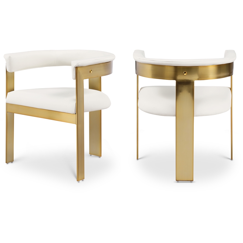 Pemberly Row Contemporary Cream Vegan Leather Dining Chairs (Set of 4)