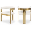 Pemberly Row Contemporary Cream Vegan Leather Dining Chairs (Set of 4)