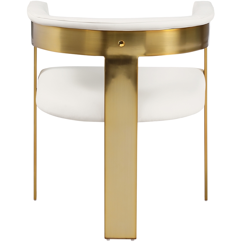 Pemberly Row Contemporary Cream Vegan Leather Dining Chairs (Set of 4)