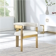 Pemberly Row Contemporary Cream Vegan Leather Dining Chairs (Set of 4)