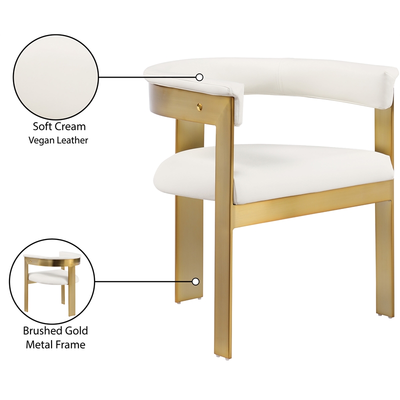 Pemberly Row Contemporary Cream Vegan Leather Dining Chairs (Set of 4)