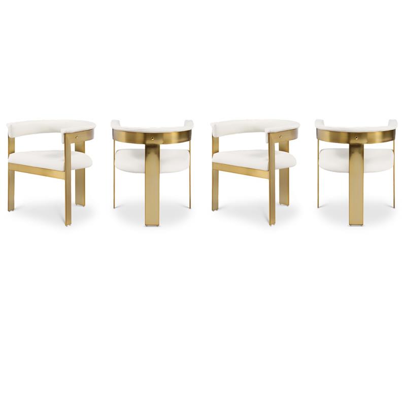 Pemberly Row Contemporary Cream Vegan Leather Dining Chairs (Set of 4)