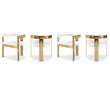 Pemberly Row Contemporary Cream Vegan Leather Dining Chairs (Set of 4)