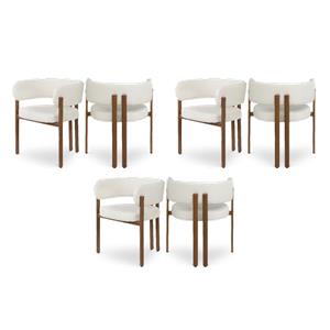 Pemberly Row Contemporary Cream Vegan Leather Dining Chairs (Set of 6)