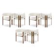 Pemberly Row Contemporary Cream Vegan Leather Dining Chairs (Set of 6)