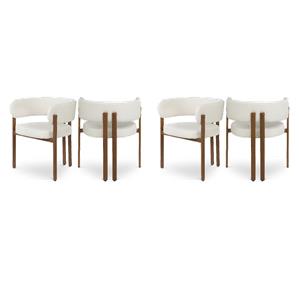 Pemberly Row Contemporary Cream Vegan Leather Dining Chairs (Set of 4)