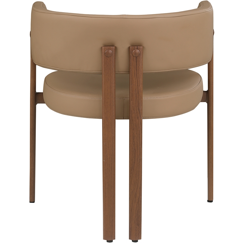 Pemberly Row Contemporary Tan Vegan Leather Dining Chairs (Set of 6)
