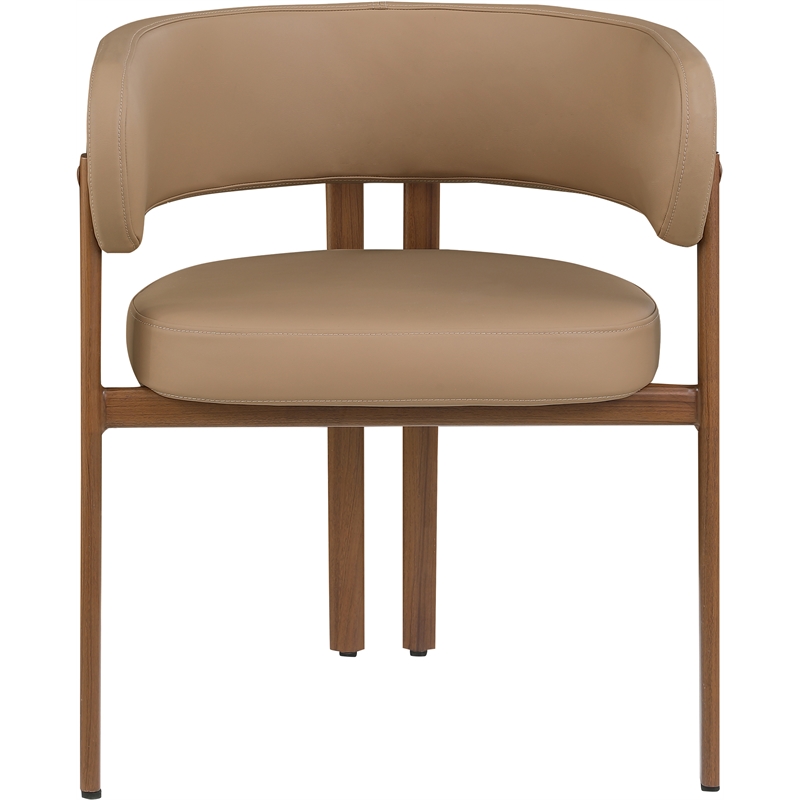 Pemberly Row Contemporary Tan Vegan Leather Dining Chairs (Set of 6)