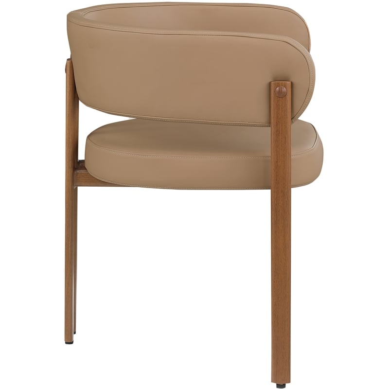 Pemberly Row Contemporary Tan Vegan Leather Dining Chairs (Set of 6)