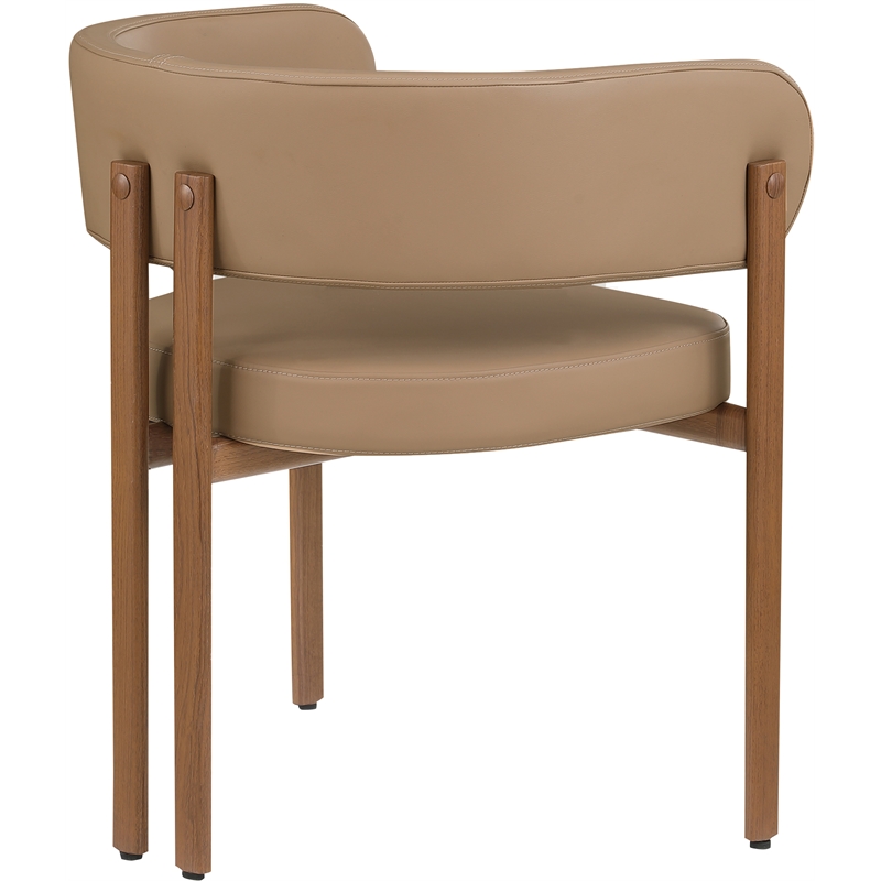 Pemberly Row Contemporary Tan Vegan Leather Dining Chairs (Set of 6)