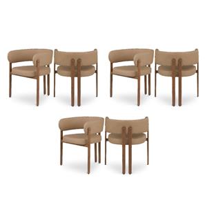 Pemberly Row Contemporary Tan Vegan Leather Dining Chairs (Set of 6)