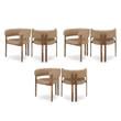 Pemberly Row Contemporary Tan Vegan Leather Dining Chairs (Set of 6)