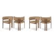 Pemberly Row Contemporary Tan Vegan Leather Dining Chairs (Set of 4)