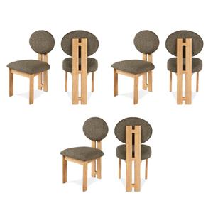 Pemberly Row 17&quot Fabric & Wood Dining Chairs in Olive Green (Set of 6)
