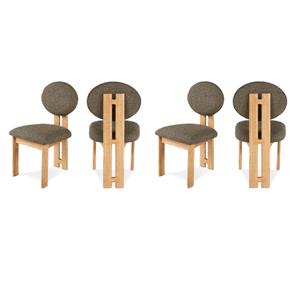 Pemberly Row 17&quot Fabric & Wood Dining Chairs in Olive Green (Set of 4)