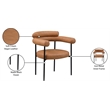 Pemberly Row Contemporary Cognac Vegan Leather Dining Chairs (Set of 6)
