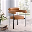 Pemberly Row Contemporary Cognac Vegan Leather Dining Chairs (Set of 4)