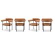 Pemberly Row Contemporary Cognac Vegan Leather Dining Chairs (Set of 4)
