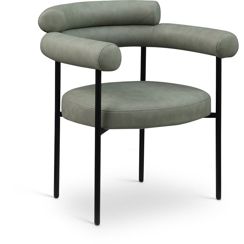 Pemberly Row Contemporary Green Vegan Leather Dining Chairs (Set of 6)