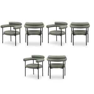 Pemberly Row Contemporary Green Vegan Leather Dining Chairs (Set of 6)