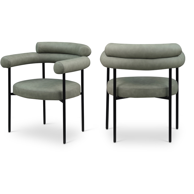 Pemberly Row Contemporary Green Vegan Leather Dining Chairs (Set of 4)