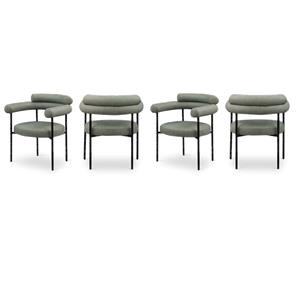 Pemberly Row Contemporary Green Vegan Leather Dining Chairs (Set of 4)