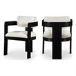 Pemberly Row Contemporary Cream Linen Textured Fabric Dining Chairs (Set of 6)