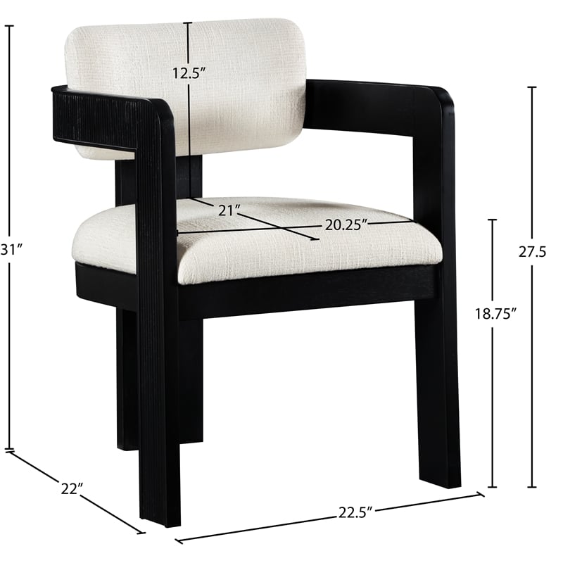 Pemberly Row Contemporary Cream Linen Textured Fabric Dining Chairs (Set of 6)