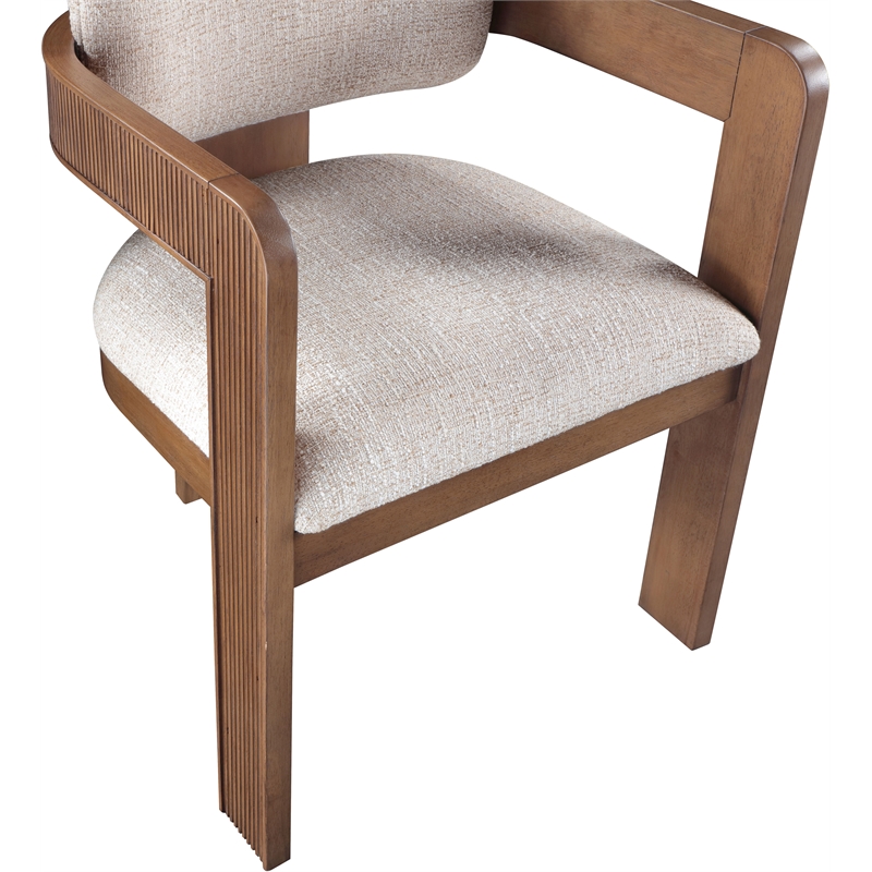 Pemberly Row Contemporary Beige Linen Textured Fabric Dining Chairs (Set of 6)