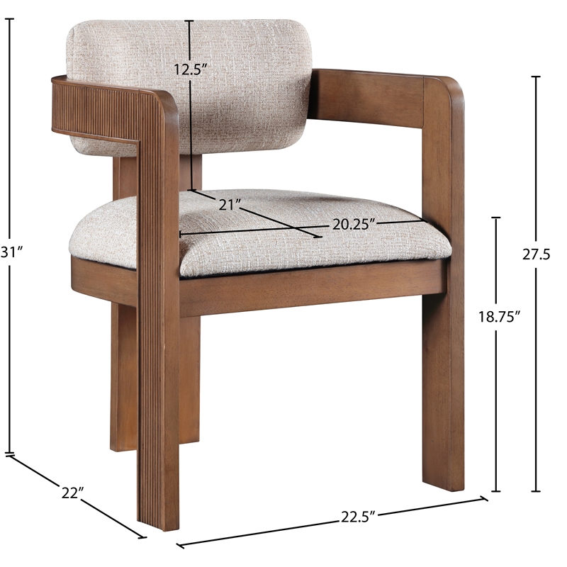 Pemberly Row Contemporary Beige Linen Textured Fabric Dining Chairs (Set of 6)
