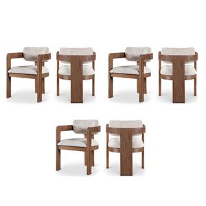 Pemberly Row Contemporary Beige Linen Textured Fabric Dining Chairs (Set of 6)