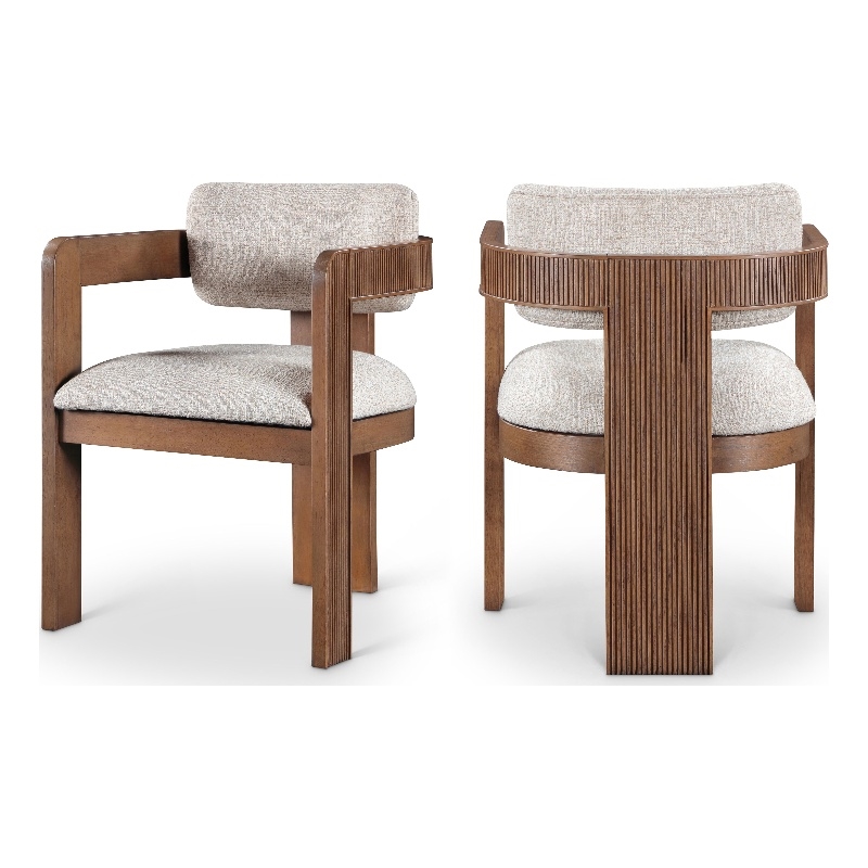 Pemberly Row Contemporary Beige Linen Textured Fabric Dining Chairs (Set of 4)