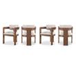Pemberly Row Contemporary Beige Linen Textured Fabric Dining Chairs (Set of 4)