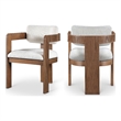 Pemberly Row Contemporary Cream Linen Textured Fabric Dining Chairs (Set of 6)