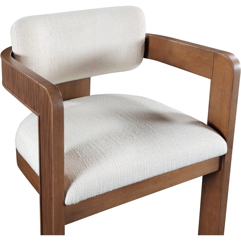 Pemberly Row Contemporary Cream Linen Textured Fabric Dining Chairs (Set of 6)