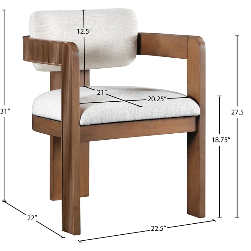 Pemberly Row Contemporary Cream Linen Textured Fabric Dining Chairs (Set of 6)