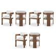 Pemberly Row Contemporary Cream Linen Textured Fabric Dining Chairs (Set of 6)