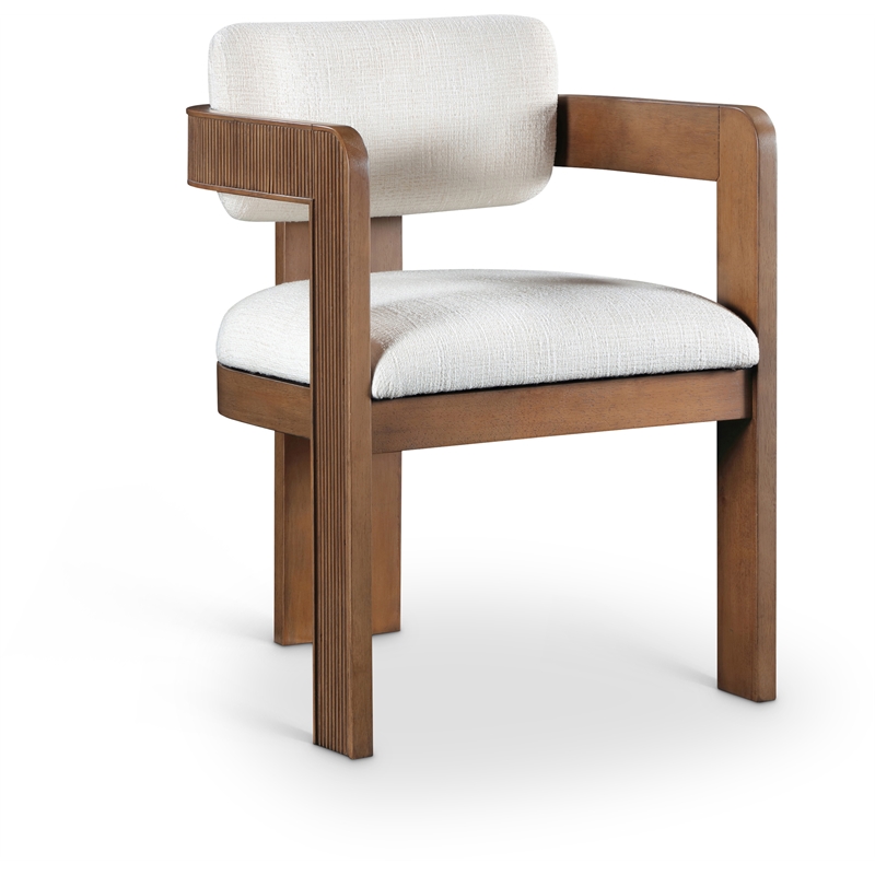Pemberly Row Contemporary Cream Linen Textured Fabric Dining Chairs (Set of 4)