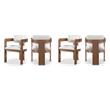 Pemberly Row Contemporary Cream Linen Textured Fabric Dining Chairs (Set of 4)