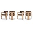 Pemberly Row Contemporary Brown Velvet Dining Chairs (Set of 4)