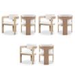 Pemberly Row Contemporary Cream Velvet Dining Chairs (Set of 6)