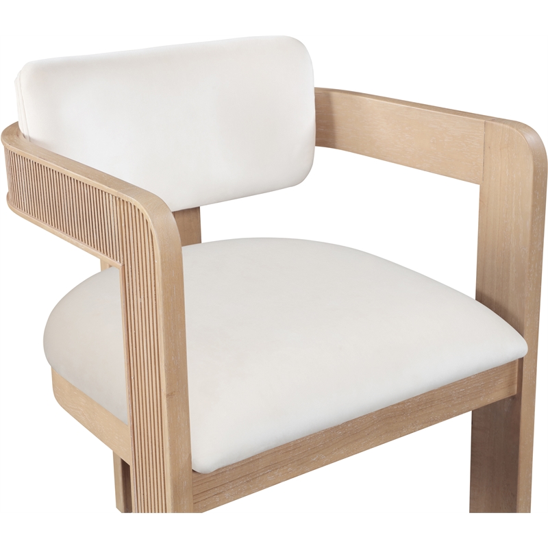 Pemberly Row Contemporary Cream Velvet Dining Chairs (Set of 4)