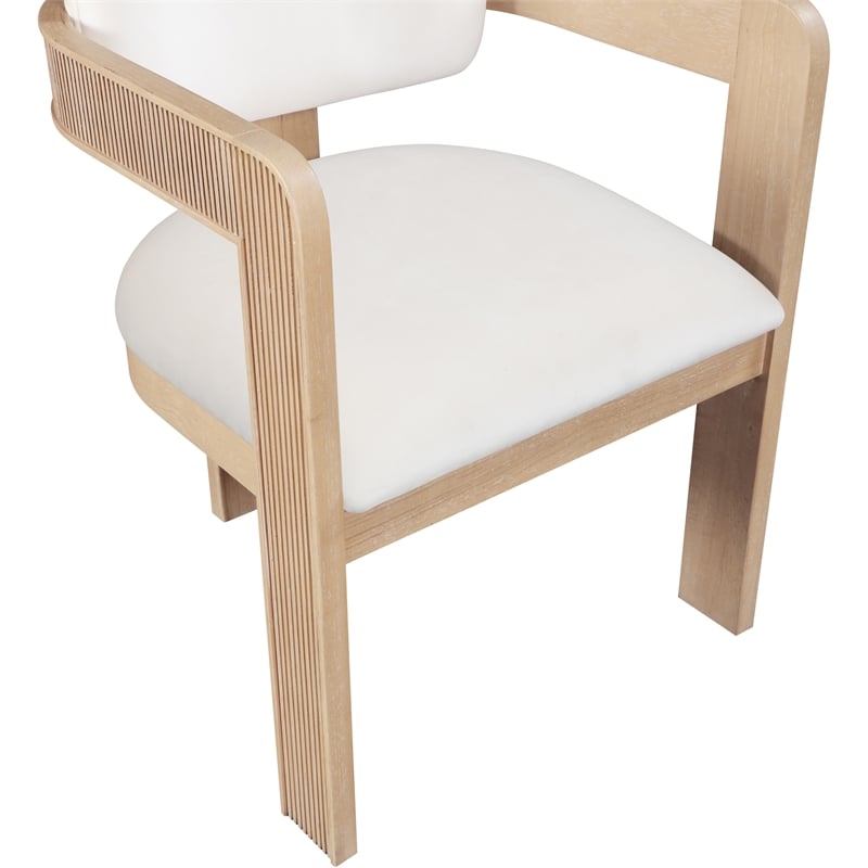 Pemberly Row Contemporary Cream Velvet Dining Chairs (Set of 4)