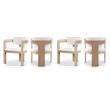 Pemberly Row Contemporary Cream Velvet Dining Chairs (Set of 4)