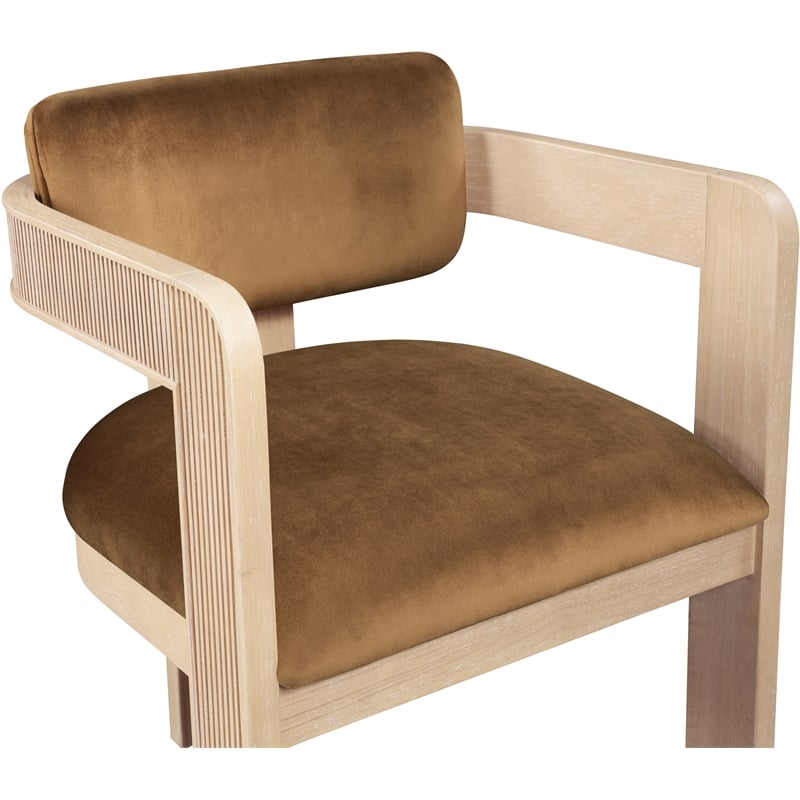 Pemberly Row Contemporary Saddle Velvet Dining Chairs (Set of 6)
