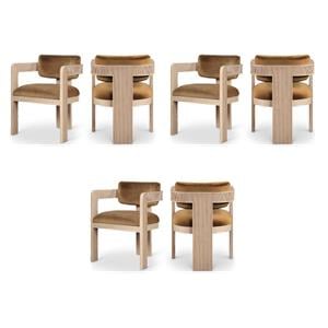 Pemberly Row Contemporary Saddle Velvet Dining Chairs (Set of 6)