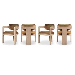 Pemberly Row Contemporary Saddle Velvet Dining Chairs (Set of 4)